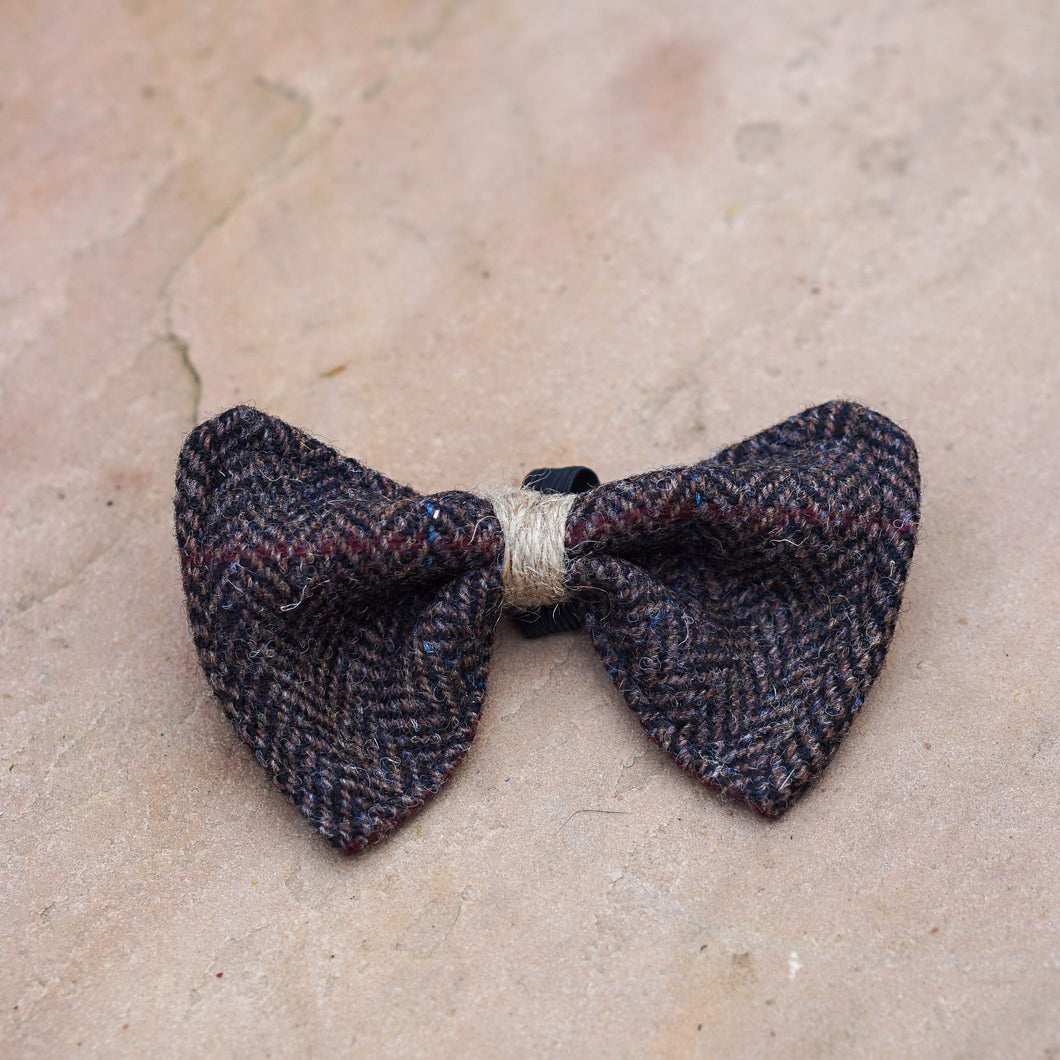 Harris Tweed Dog Bow Tie - Large